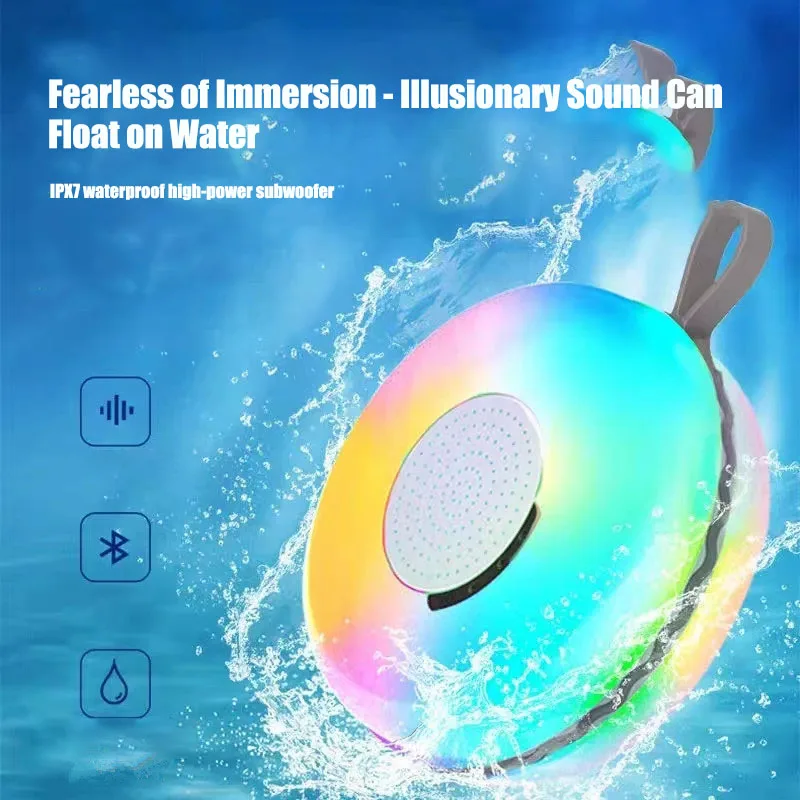 Altavoz Bluetooth flotante IPX7 impermeable, subwoofer inalámbrico portátil para ciclismo al aire libre, luz RGB, Amazon, nuevo