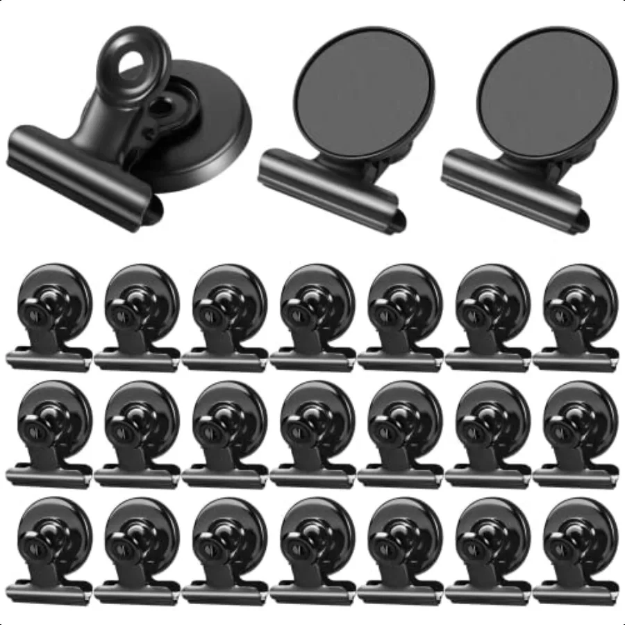 

24Pack Strong Fridge Magnets Magnetic Clips Bulldog Clips Perfect for Refrigerator Whiteboard Magnets Photo Displays Home Schoo