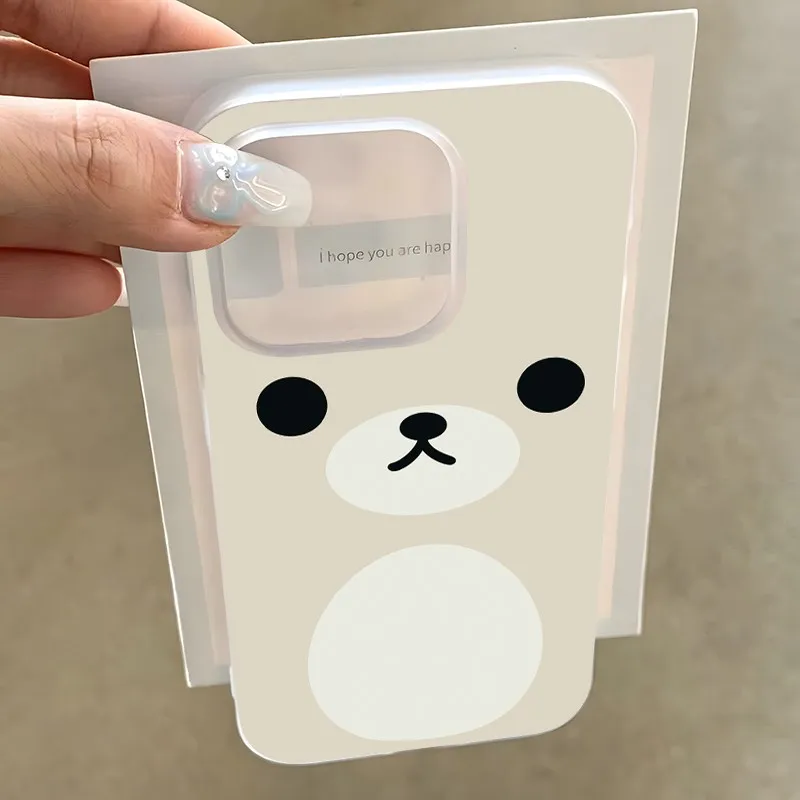 Lustige süße R-Rilakkumas Handyhülle für iPhone 17 16E 16 15 14 Plus 13 12 11 7 8 Plus Pro XS Max Matte transparente mattierte Abdeckung
