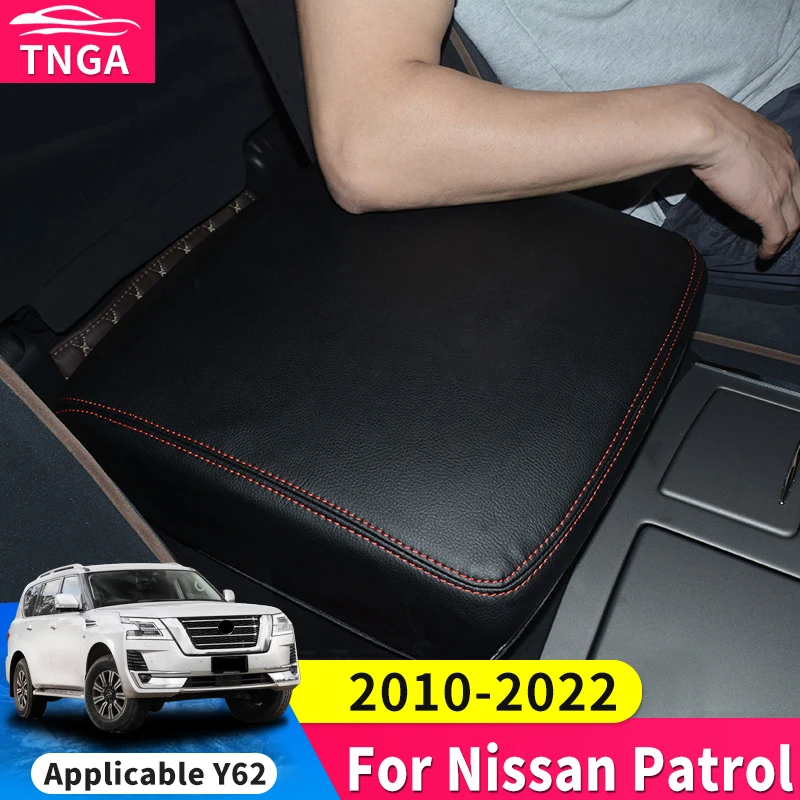 

Central Armrest Box Leather Cover Suitable for Nissan Patrol Y62 2010-2021 2020 2019 2018Upgrade Interior Design Accessories