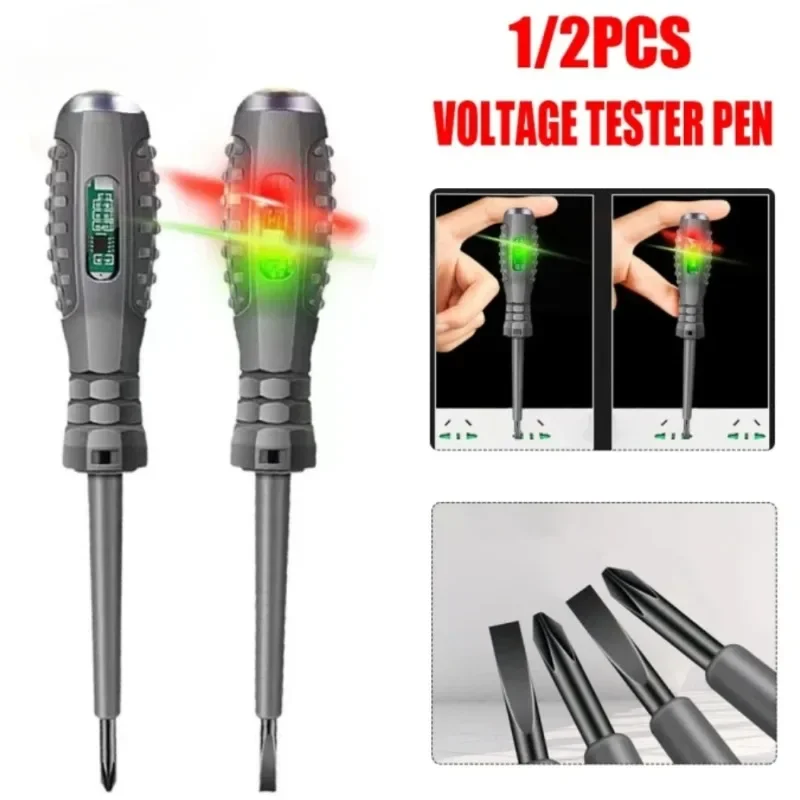 

BIESUO Multifunctional Electrician Test Screwdriver AC Non-contact Induction Test Pen Voltage Tester Red Green Induction