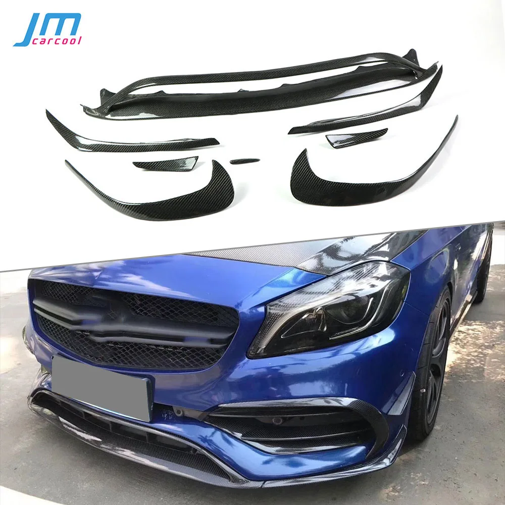 

8PCS ABS Front Anterior Lip Splitters Canards for Benz a Class W176 A45 AMG Front Bumper Trims 2016-2019