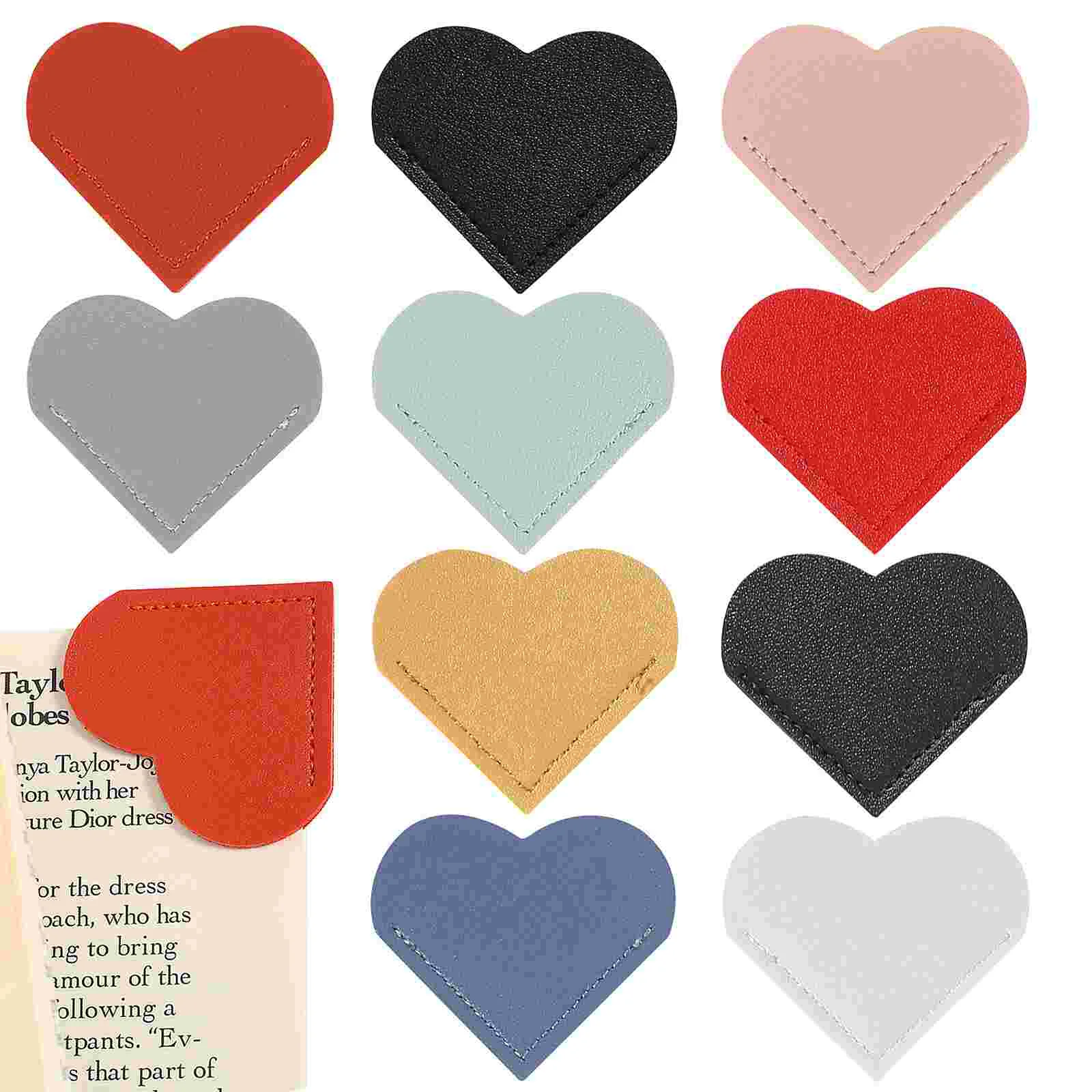 

10 Pcs Bookmark Protective Cover Cute Keychains Corner Bookmarks for Women Heart Office