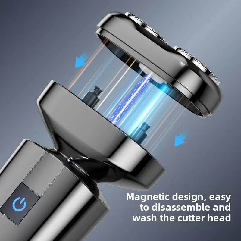 STLF DOODA 2025 New Silver Metal Body IPX7 Mini Electric Shaver Magnetic Blade Rechargeable razor With CE ROHS FCC Certificate