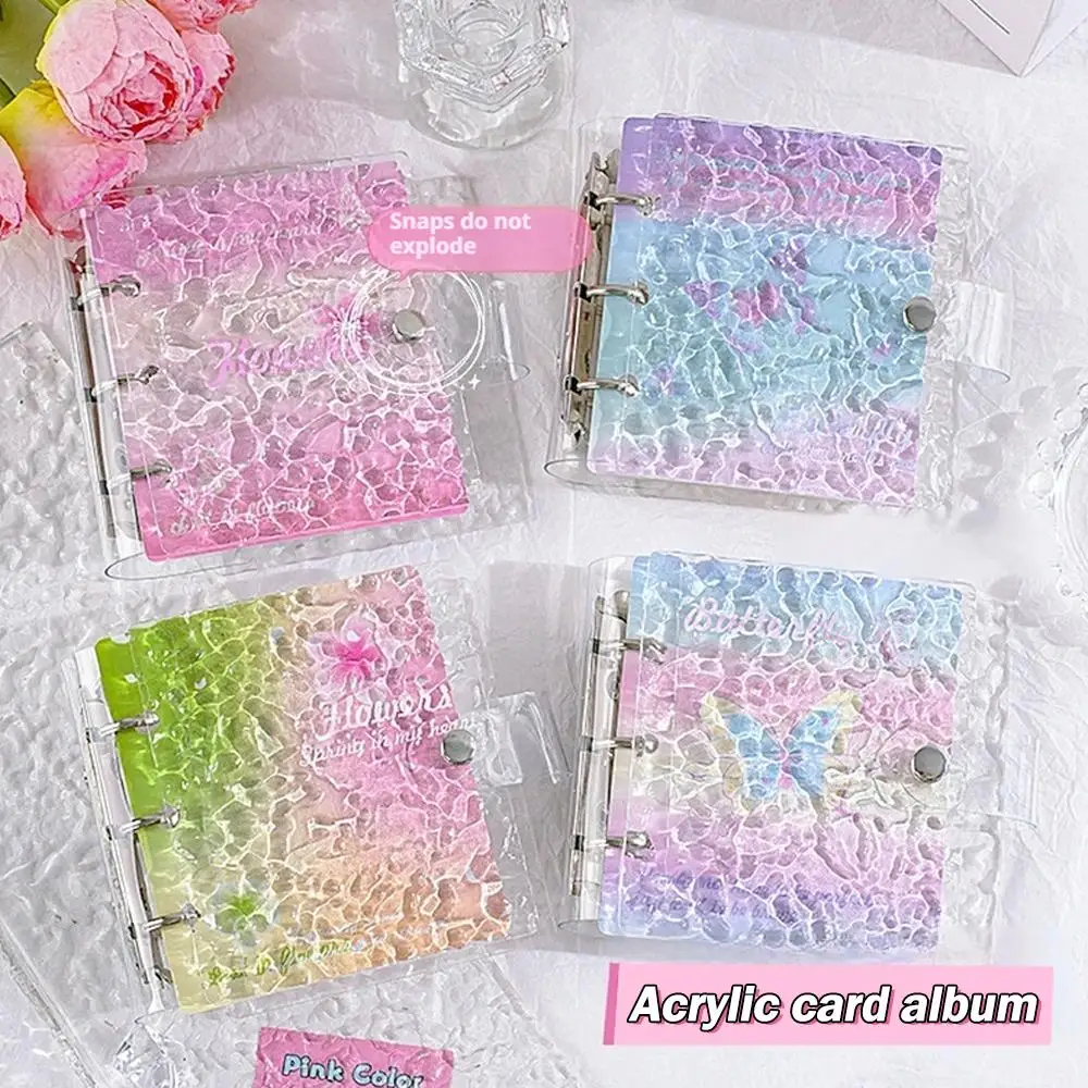 

Фотоальбом для карточек 3x3 дюйма, эстетичный акриловый фотоальбом с градиентом, премиальный перезаполняемый биндер