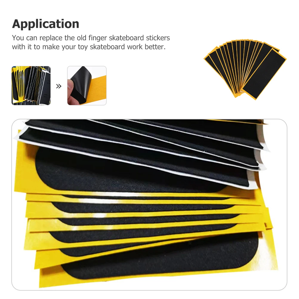  24 Pcs Finger Skateboard Anti-slip Sticker Grip Tape for Handles Fingerboards Props
