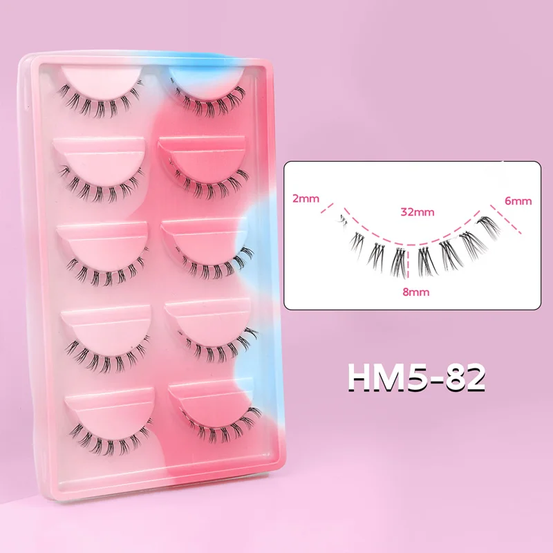 10 Paar untere Wimpern, Packung unter den Wimpern, weiche untere Wimpern, 100 % handgefertigt, transparentes Band, Manga-Unterwimpern, Make-up-Tools – Detail 19