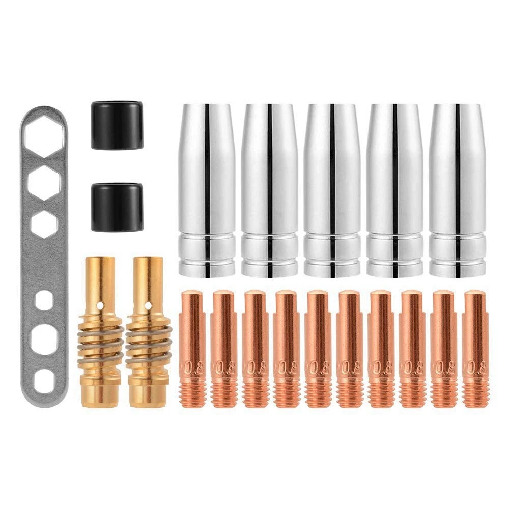 ABIS-MIG / MAG Wear Parts Set Suitable for MB15 Wire Diameter 0.8 Mm Parts Gas Nozzle Nozzle Rod Current Nozzle M6 0.8 Mm