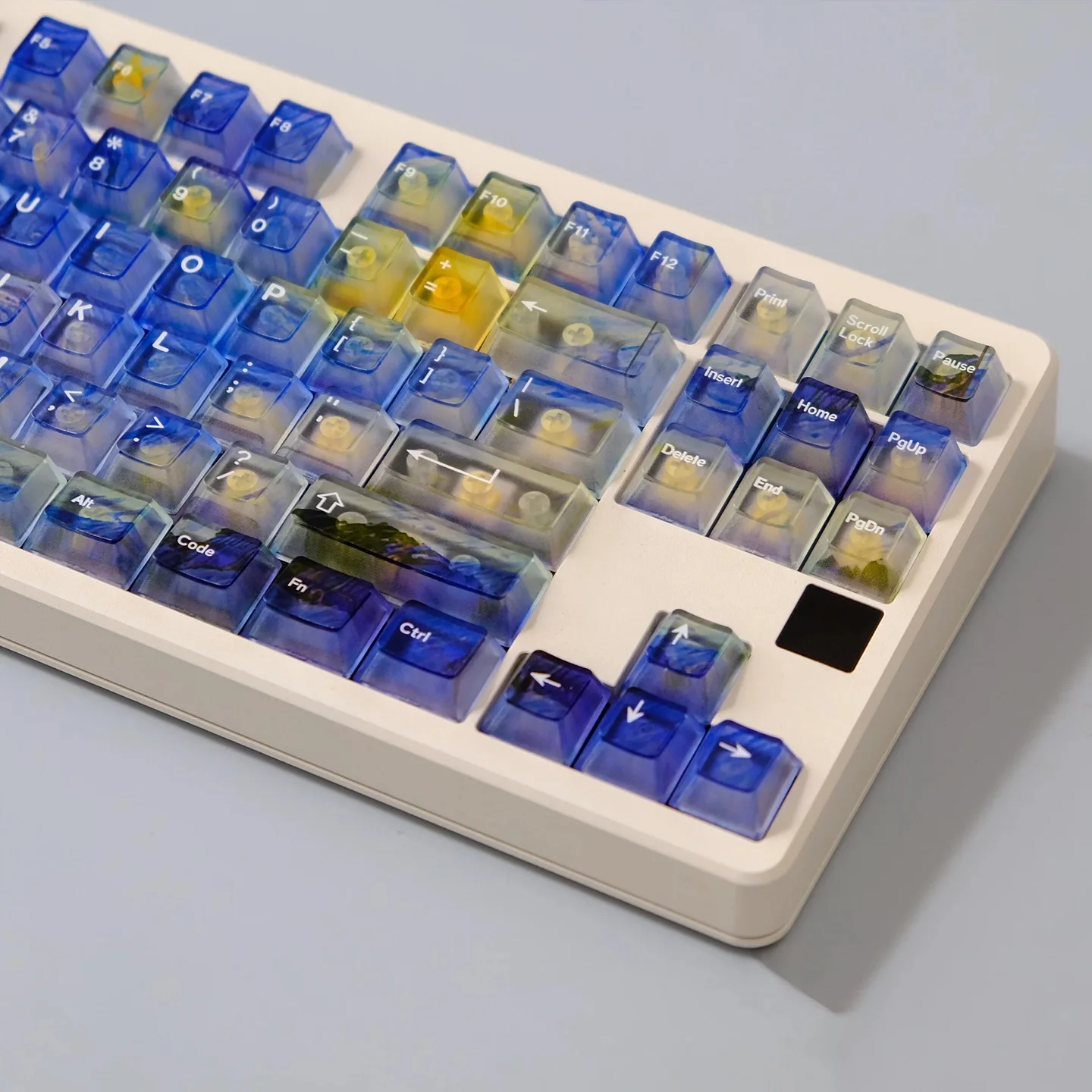 121 Keys Frosted Clear Rose Sorrow Starry Sky Theme PC Cherry Profile PC Shine Through Keycaps for MX Mechanical Keyboard