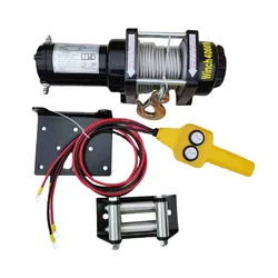 4000lbs Electric Winch 12v 24V Vehicle-mounted Small Crane Winch Self-service Household Small Wire Rope Hoist