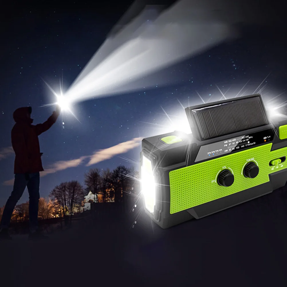 

1Pcs Solar Hand Crank Radio Portable Emergency Weather Radio Multi-Functional Camping Flashlight Durable Home Lighting