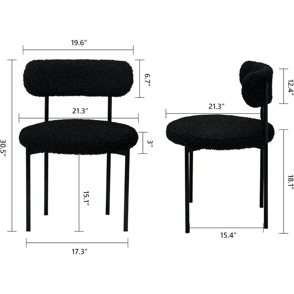 Dining Chairs Set of 6, Modern Kitchen & Dining Room Chairs, Ergonomic Backrest Design, Comfortable Upholstered Dining Chair Set