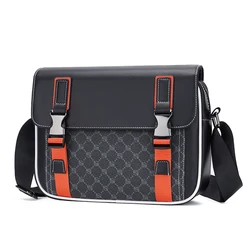 Bolsa de couro casual crossbody para homens, bolsa de negócios, bolsa de ombro masculina, marca de luxo, trabalho, designer