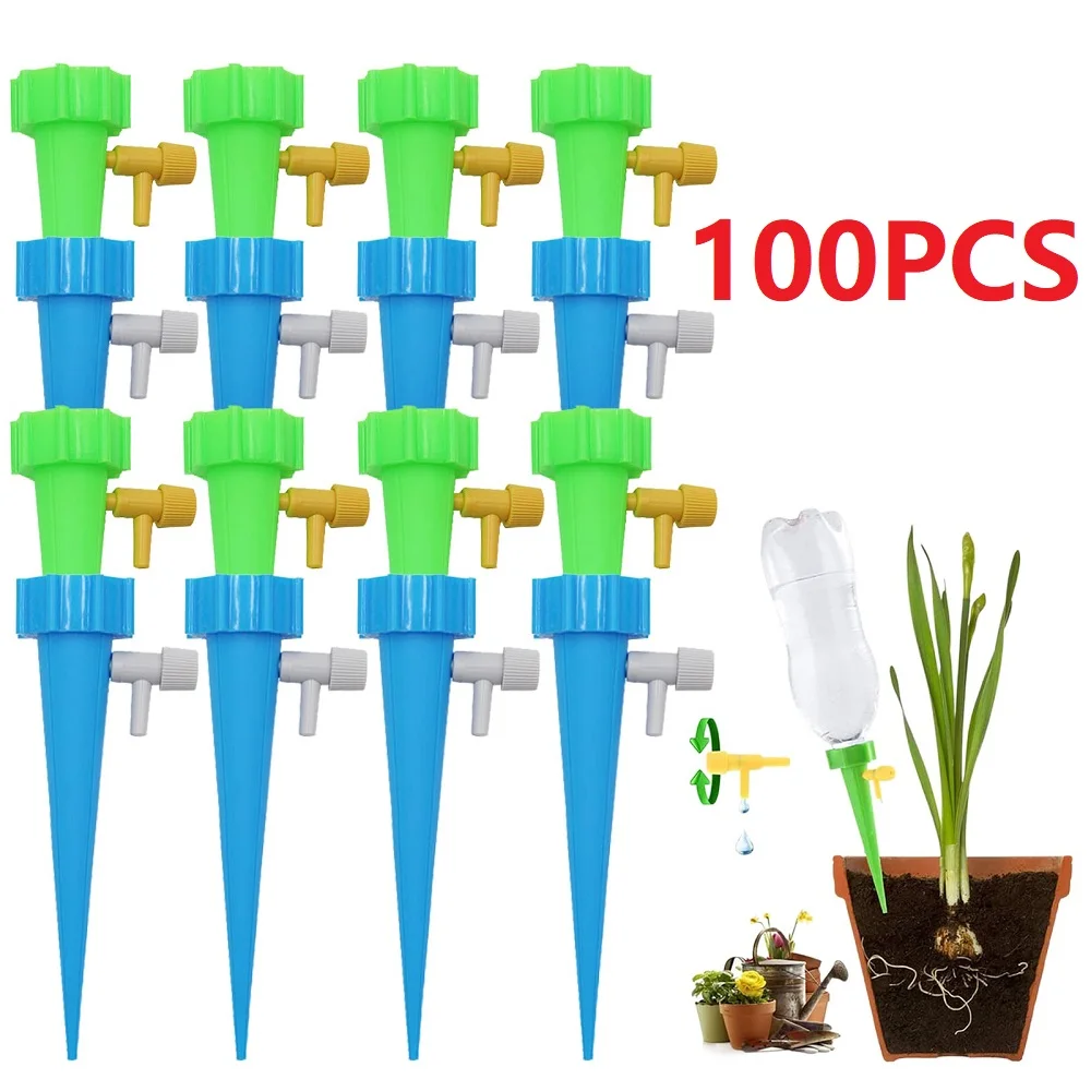 

100PCS Automatic Drip Irrigation Head Plants Irrigation Drip Garden Watering System Garden Plant Self Watering Insert Devices
