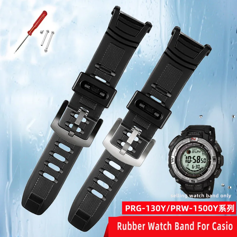 For Casio PRW-1500 PRG-130Y PRG-130 PRW-1500Y PRW-1500 resin silicone Rubber strap 26*18mm PROTREK Sport watchband Men Bracelet