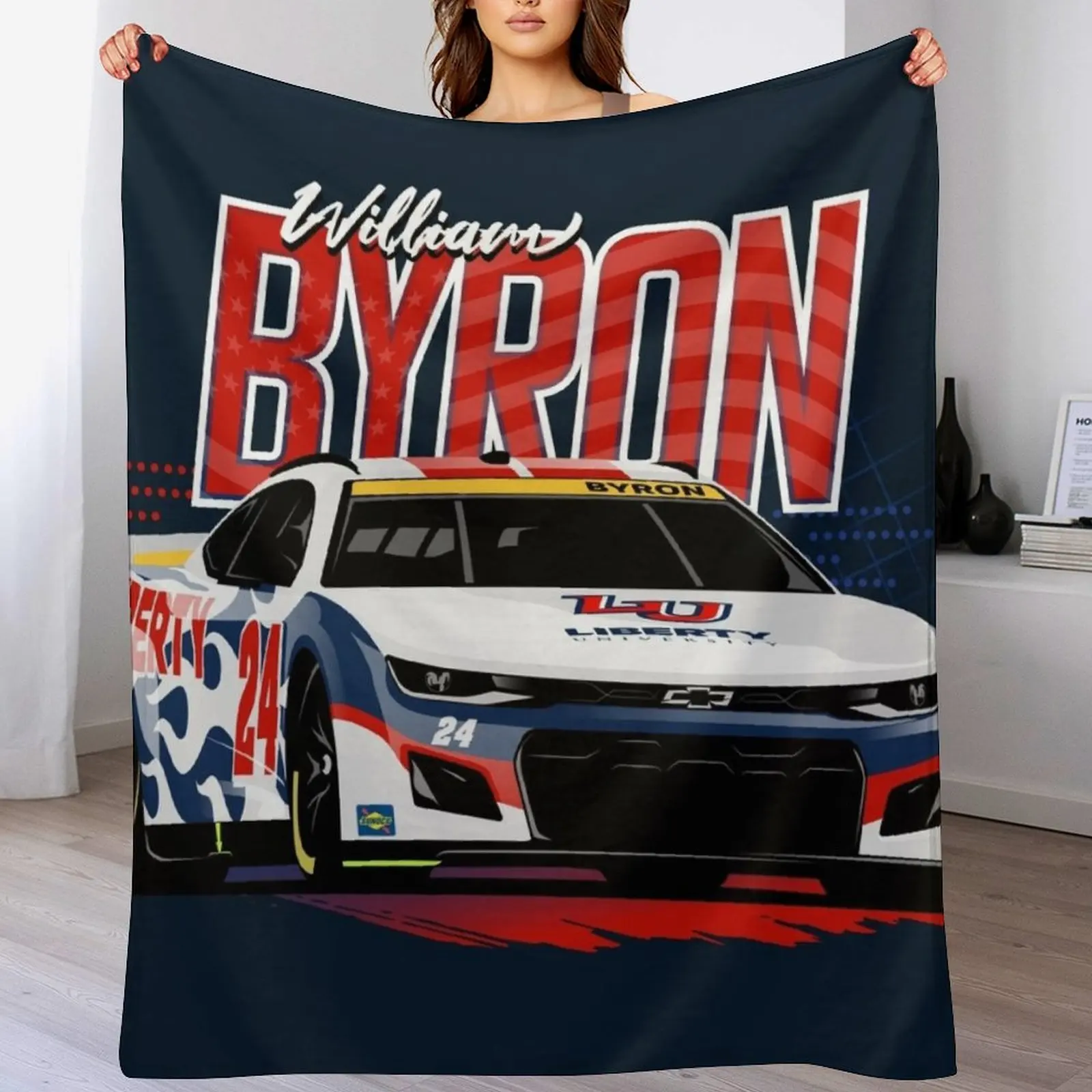 

William Byron 2022 Nascar Playoffs Throw Blanket Luxury Brand Travel Blankets