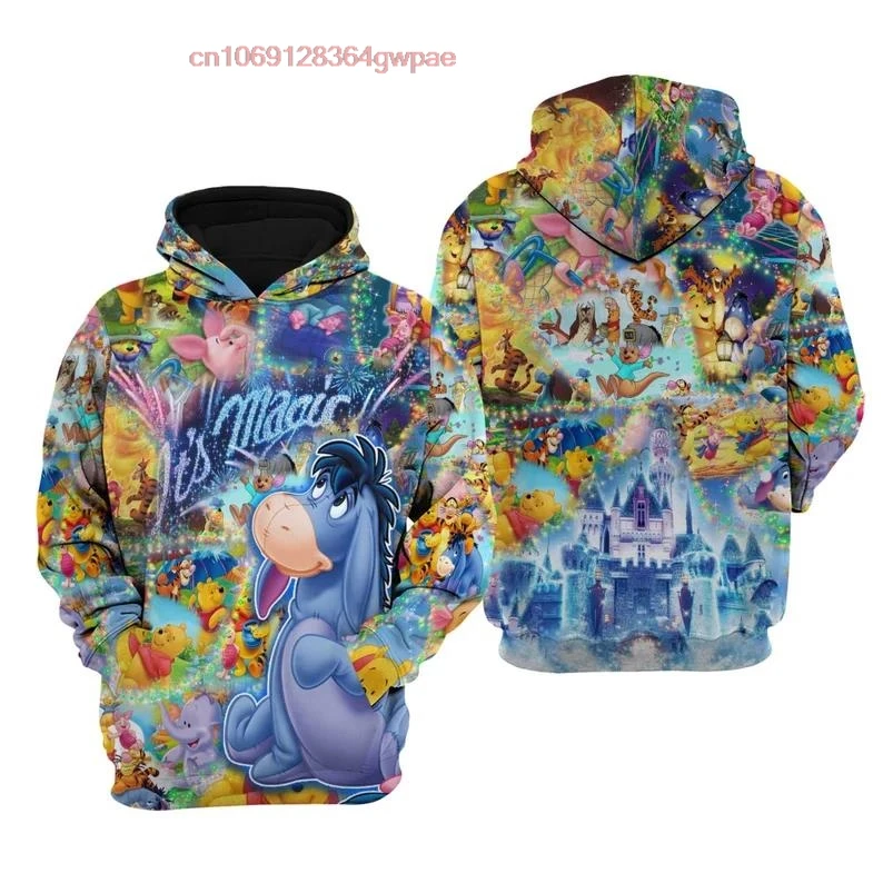 Eeyore Pooh Tigger Piglet Castle | Disney Sweatshirt/Hoodie/Jacket | Unisex Cartoon Graphic Outfits | Clothing Men Women