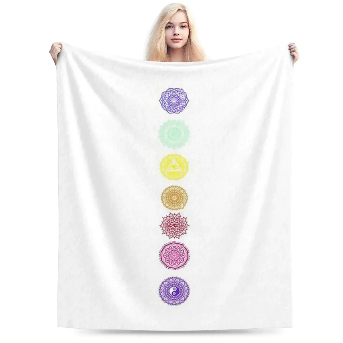 7 chakra Design coperte morbido caldo flanella coperta copriletto per letto soggiorno Picnic viaggio casa divano