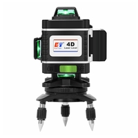 KaiTian Line Laser Levels Tripod Self-leveling 360 Lithium Battery Cross Horizontal&Vertical Green Beam 4D Lasers Level Receiver