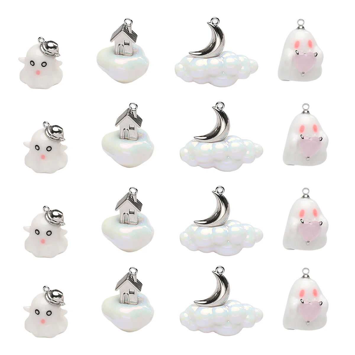 1Pc Resin Alloy Pendant Ghost Sky City Unique Pendant handmade DIY Jewelry Bracelet Earring Accessory Material