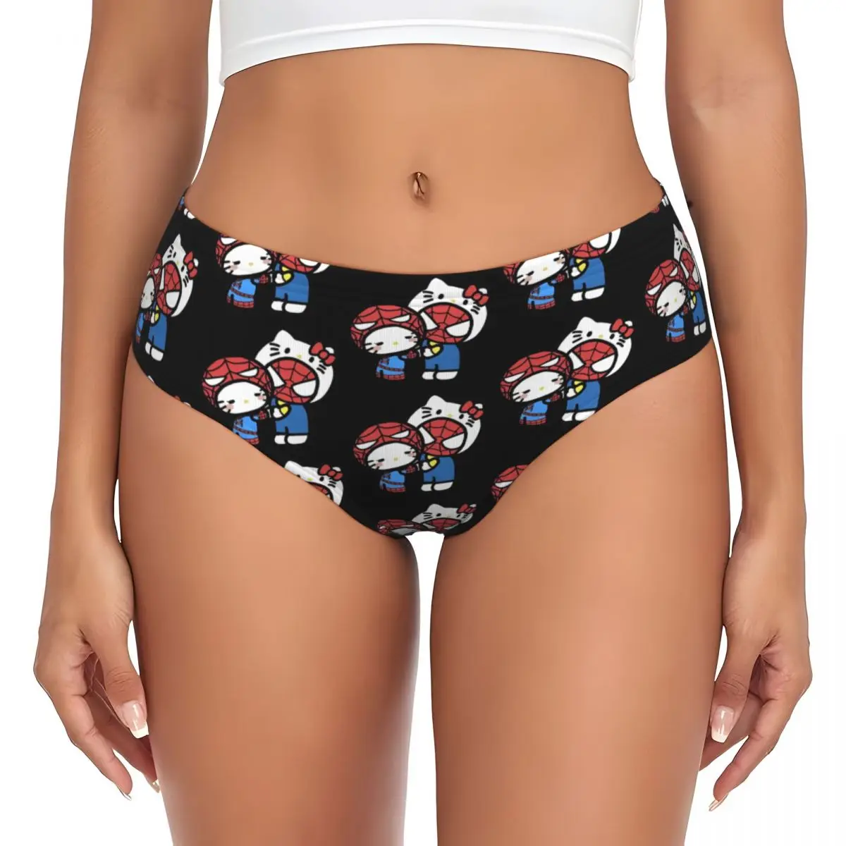 Women's Hello Kitty Spiderman Boyfriend Girlfriend Briefs Panties Breathable Underwear Female Sexy S-4XL Underpants