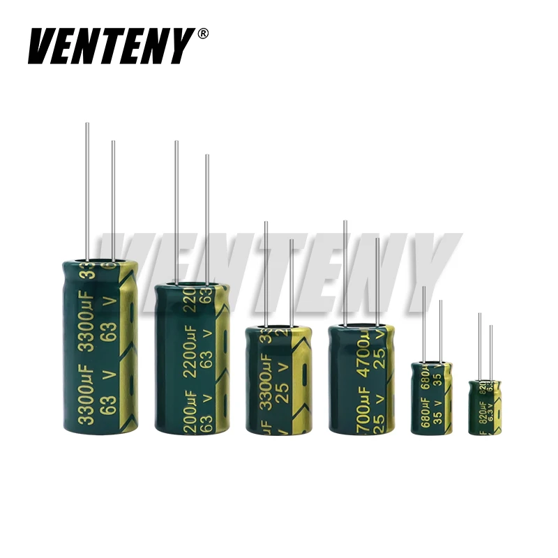 Aluminum Capacitor 6.3V 10V 16V 25V 35V 63V 100V 250V 450V 10UF 330UF 470UF 680UF 820UF 1500UF 4700UF High Frequency Low ESR