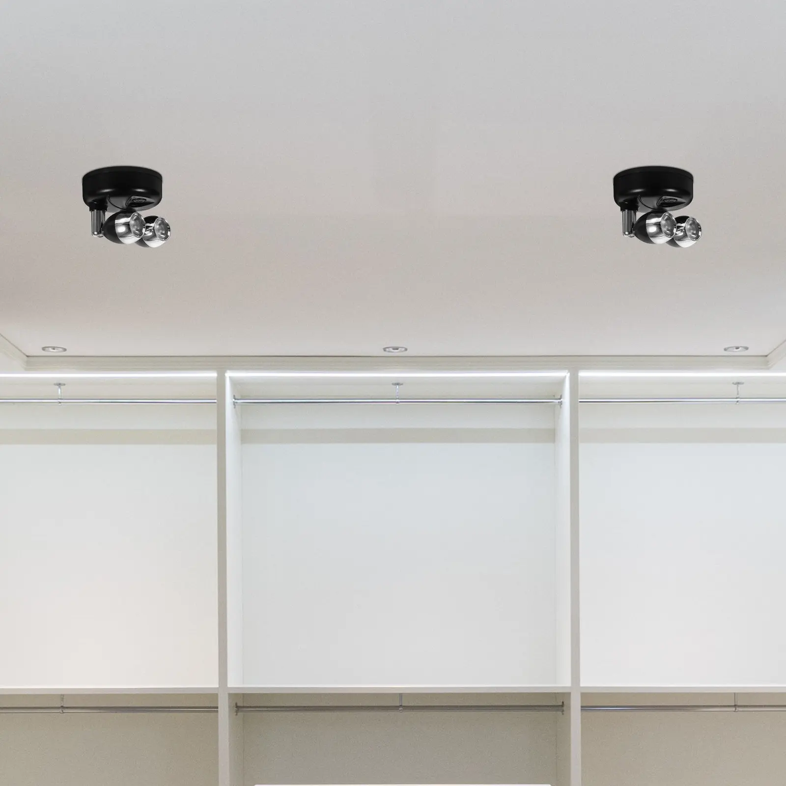 

Светодиодная RGB-подсветка для шкафов, мини-прожекторы для витрин, полок, дома, гардероба, с пультом ДУ