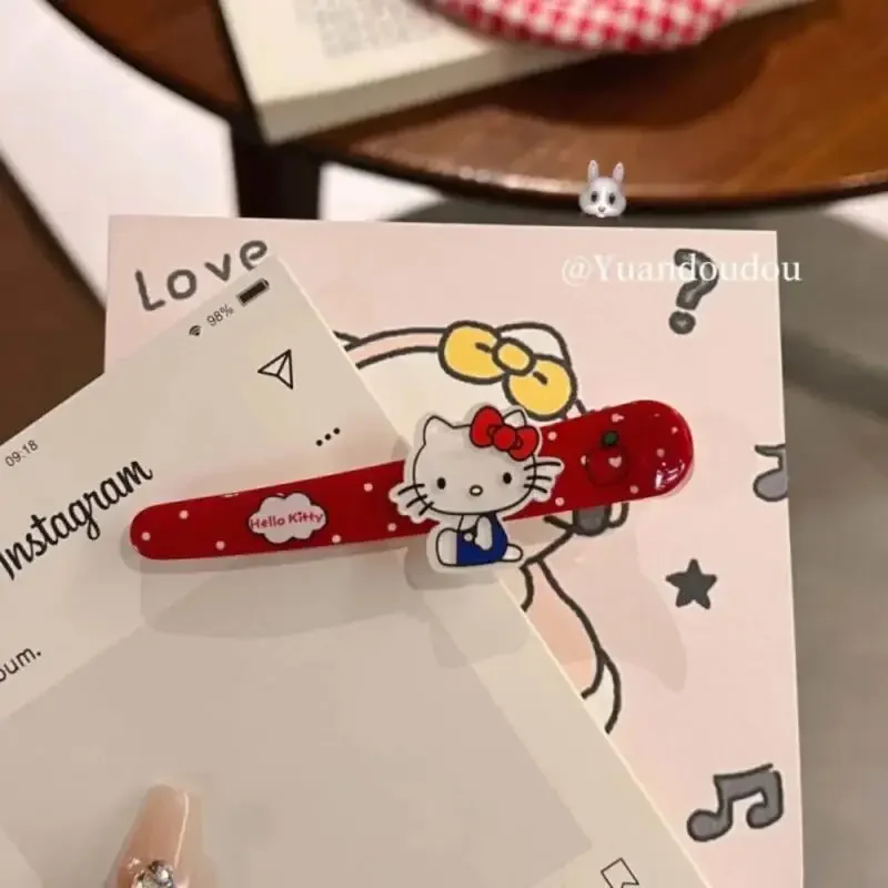 مرحبا كيتي منقار البط مشبك شعر Kawaii أنيمي الانفجارات كليب عدم الانزلاق قبضة للفتيات النساء الموضة