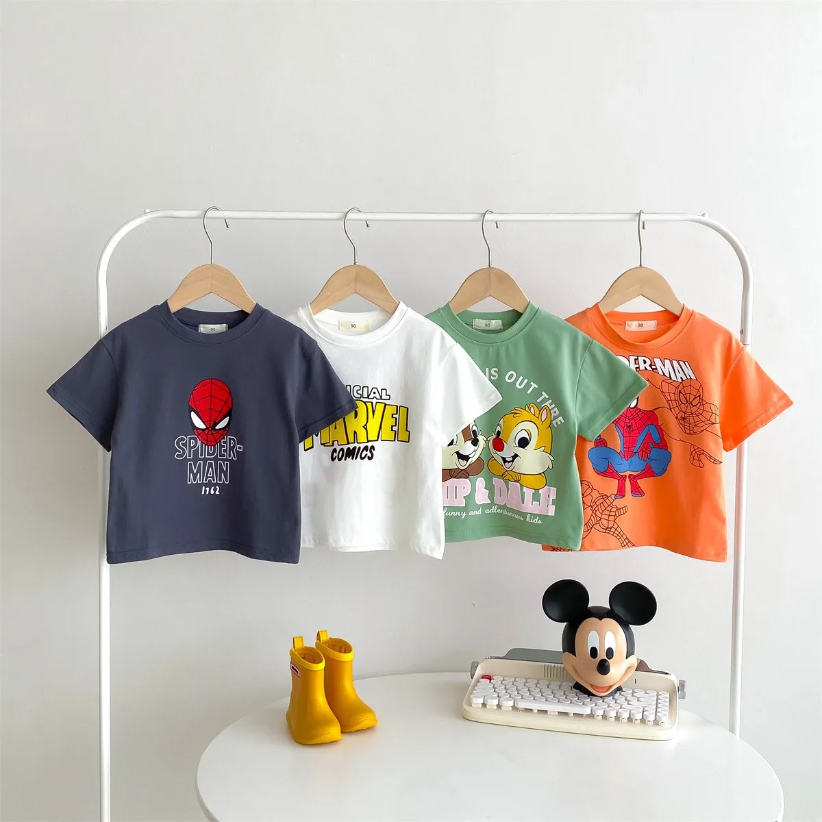 2024 Fashion Boys T-shirt Round Neck Loose Short Sleeves Tees Summer Clothing Spider Man Boys Tops T Shirts Children's Wear Tee