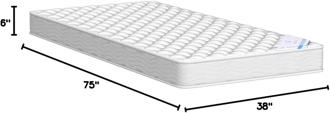 Home Life-Matelas de lit jumeau 6 pouces, confortable, hybride, Euro, respectueux de l'environnement, respirant