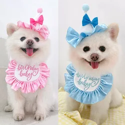 Dog Birthday Hat Cute Scarf Pet Supplies Dog Birthday Scarf Party Bib Pet Cat Neck Scarf Dog Cute Jewelry Puppy Dog Accessories