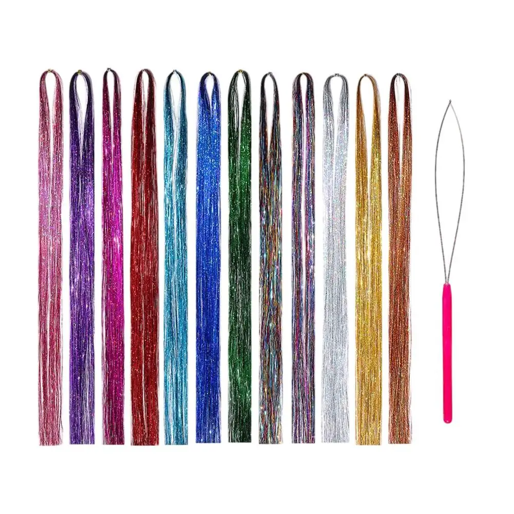 

Sparkle Hair Tinsel Heat Resistant Multi-color Colors 36 Inch Glitter Fairy Hair Accessories Perfect For Christmas New Year