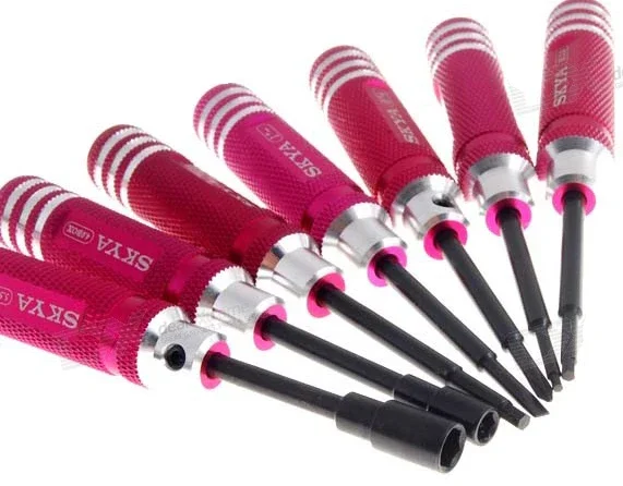 SKYA 7-piece Tool Set (Allen Hex Drivers, screw drivers) 1.5-2.0-2.5mm Allen Hex Driver 4.0-5.5mm hex socket driver Phillips 0#