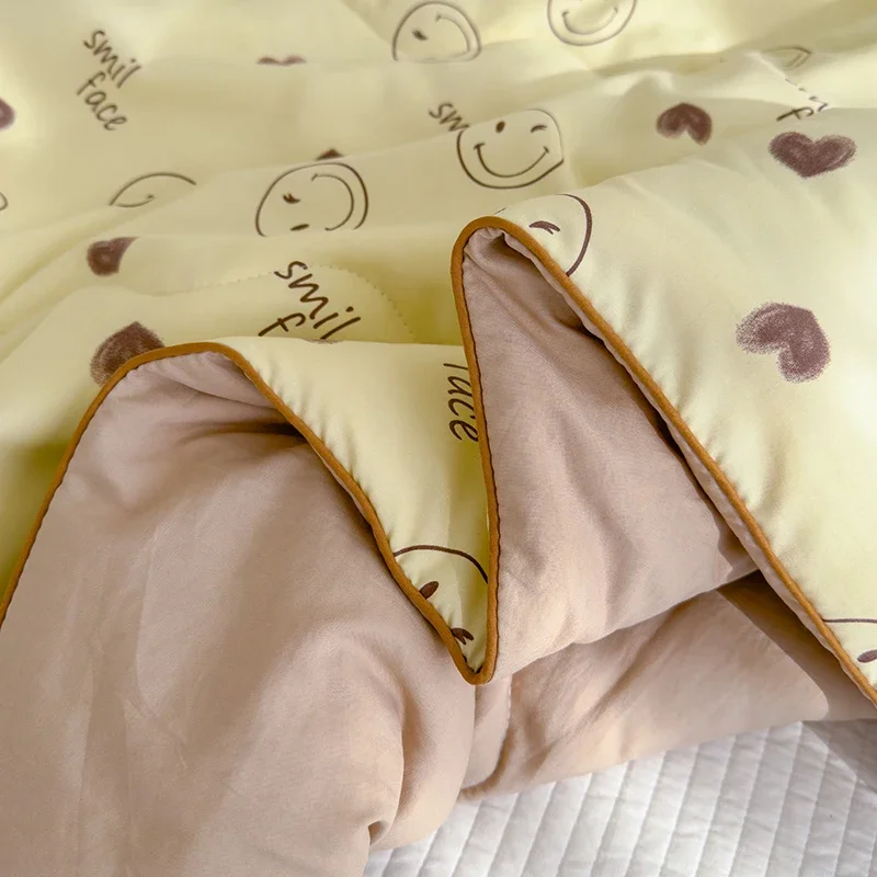 1pc Quilt Cartoon Style Duvet Skin-friendly Bedspread Summer Thin Quilt Single/Queen Size Duvets 여름이불 (No Pillowcase)