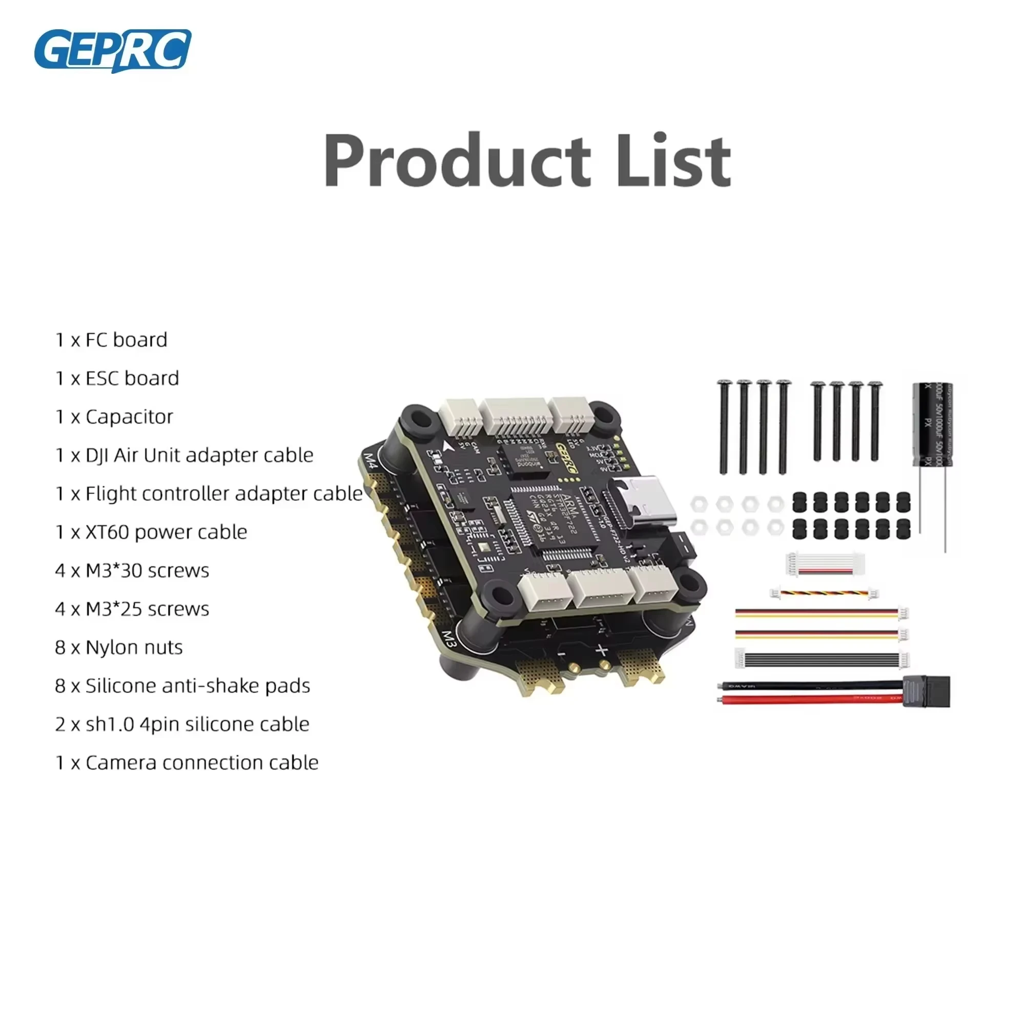 ชุดควบคุมการบิน GEPRC TAKER F722 BLS 65A V2 พร้อม ESC 65A 4IN1 ระบบควบคุมการบิน F722 บันทึกข้อมูลการบินสำหรับโดรน FPV