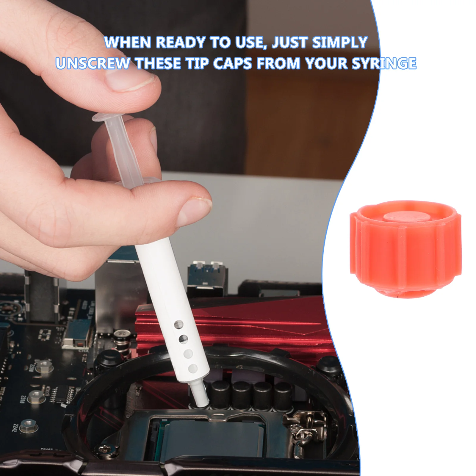 

100Pcs Dispensing Needle End Caps Luer Lock Syringe Tip Caps Reusable Plastic Seal Covers for Solder Paste Thermal Compound