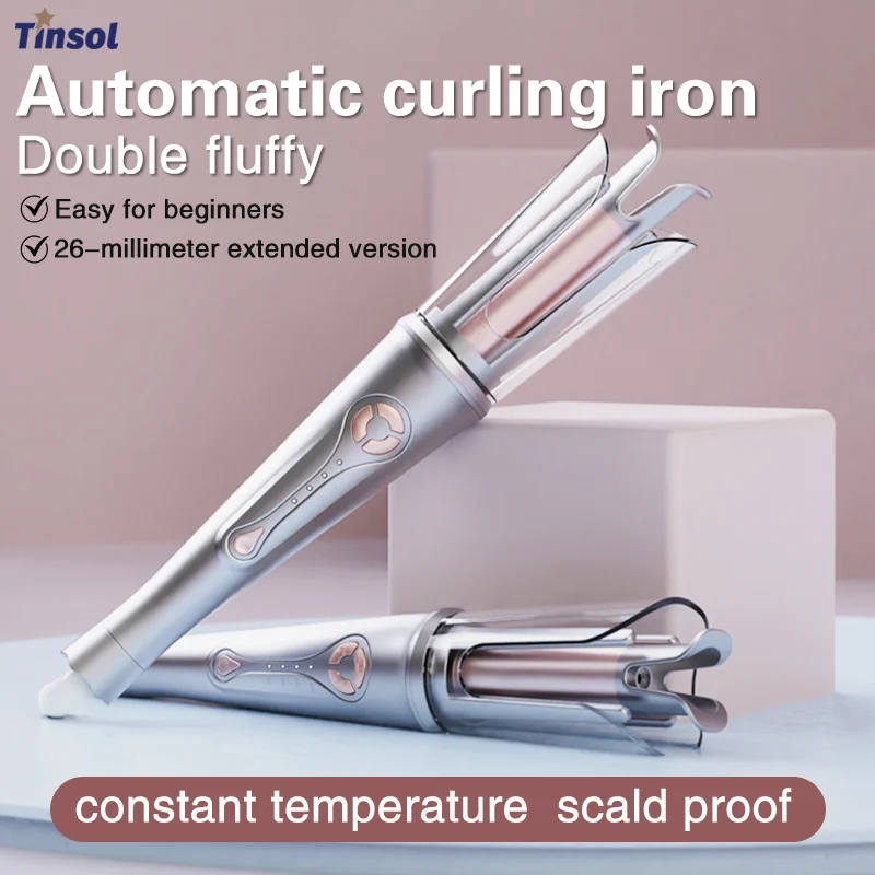 

Электрическая плойка TINSOL для создания крупных локонов с отрицательными ионами, не повреждающая волосы, инструмент для укладки волос