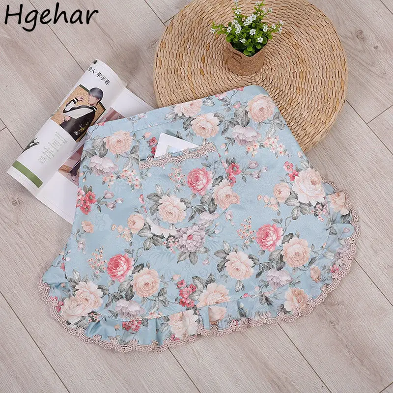 Half-length Short Floral Aprons Women Household Kitchen Cooking Antifouling Apron Restaurant Florist Coffee Shop Overalls Pocket