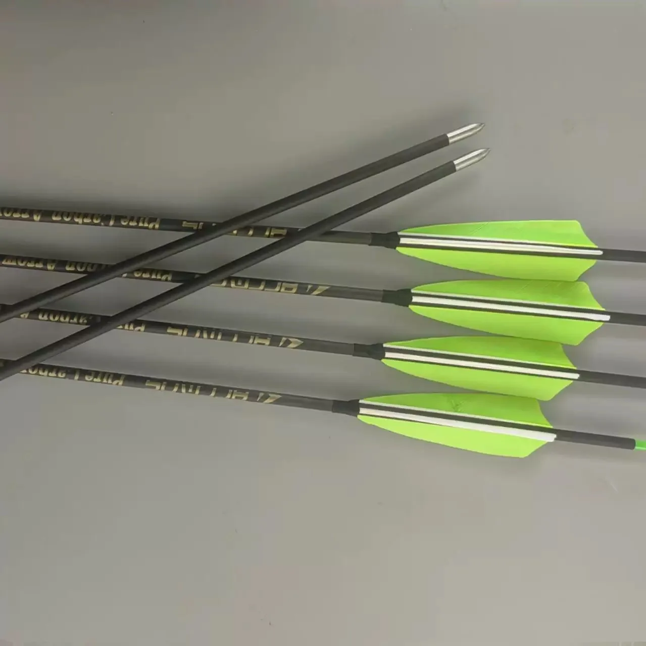 6pc/12pcs ID4.2mm ID6.2mm Pure Carbon Arrows Spine 300/400/500/600/700/800 Bow Archery Hunting Shooting Target Practice Training