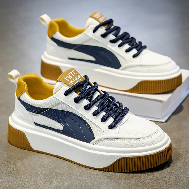 

2026 Spring New Fashionable Breathable Canvas Shoes Men's Outdoor Comfortable Multi functional Student Thick soled Board Shoes