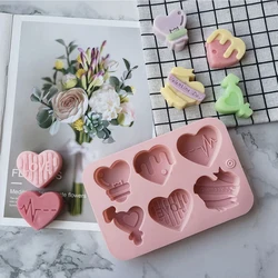 Multicavity Love Heart Chocolate Silicone Mold Candy Biscuit Mould Love Ice Tray Baking Tool Gift Love Fondant Cake Candle Mold