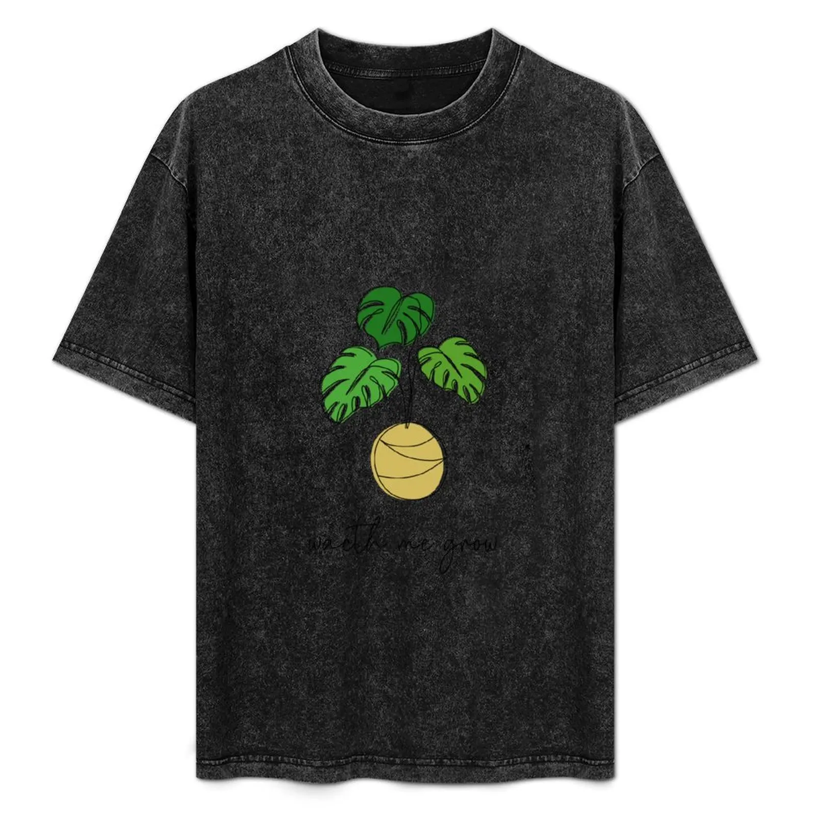 Camiseta de manga corta con estampado de arte floral japonés Kokedama Ikebana Monstera Wacht Me Grow, sin maceta, bola de musgo, que combina con todo