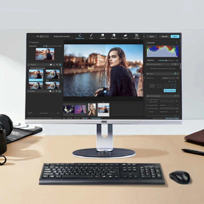 كمبيوتر مكتبي الكل في واحد من AOC HD تصميم ألعاب مكتبي فائق النحافة كمبيوتر أبيض 27 بوصة رباعي النواة N95 16G 512G الحالة الصلبة