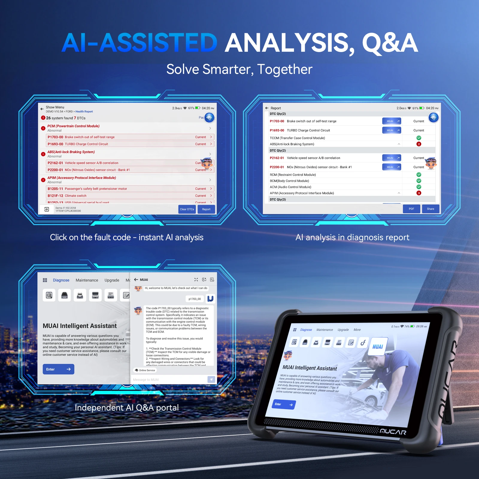 MUCAR 892BT AI الماسح الضوئي obd2 الذكي CAN FD DOIP تحقق جميع الأنظمة 35 إعادة تعيين وحدة التحكم الإلكترونية الترميز ثنائي الاتجاه تحديث مجاني مدى الحياة #3