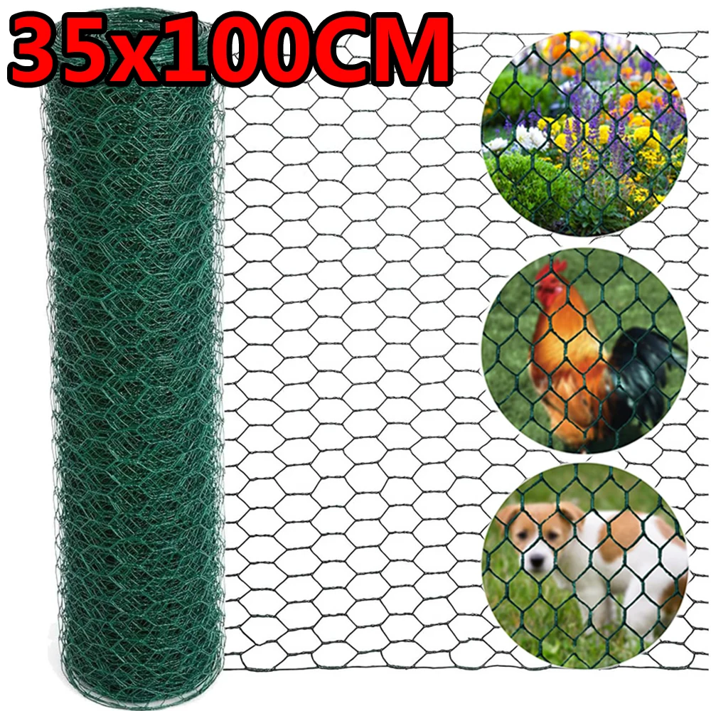 30*100CM Chicken Iron Wire Mesh Animal Fence Net Hexagonal Netting Fencing Cages Aviary Fence for DIY Craft Home Garden Supplies