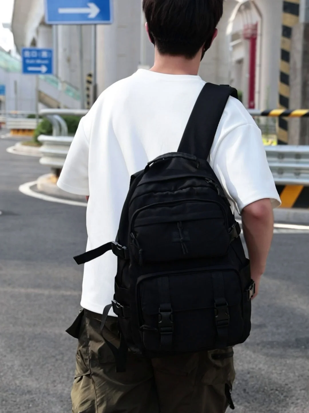 Schoolbag Men's Students Workwear Shoulder Bag Large Capacity Trend Backpack Women Minimalist Versatile Solid Color Backpack