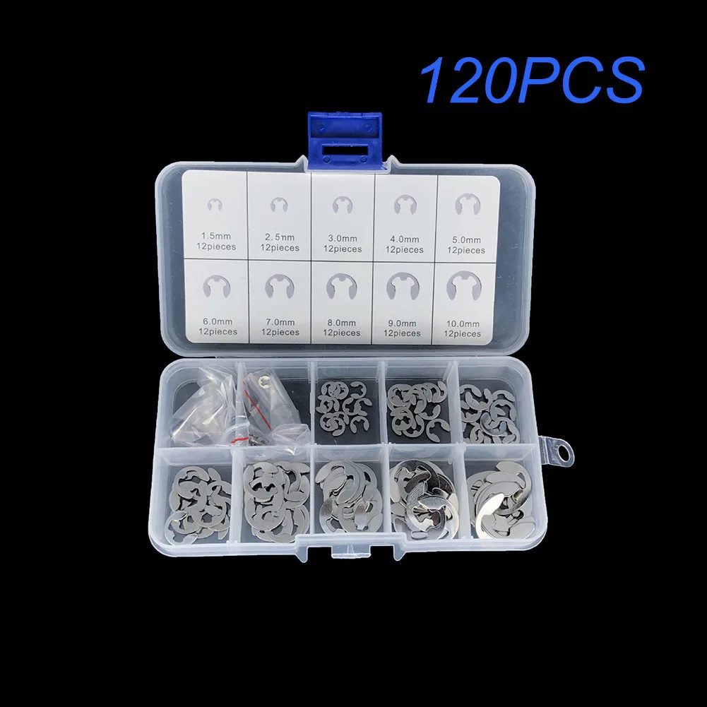 Electronic Clip Keep Your Machinery Secure with the Stainless Steel E Clips Kit A 120 Piece Assorted Retaining Ring Set