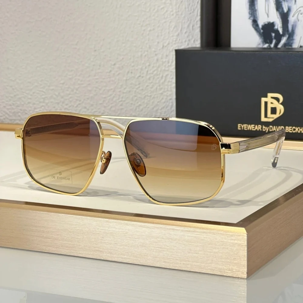 Luxury DB 7102/S Oversized Pilot Aviator Sunglasses UV400 Gradient Double Bridge Fashion Shades Men Women Travel Driving Eyewear