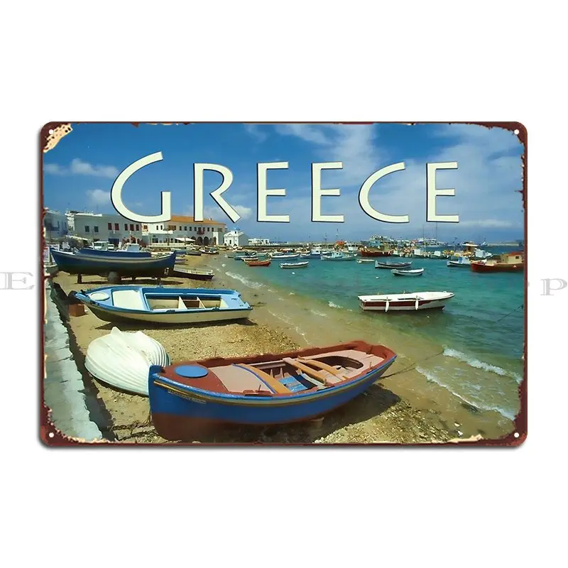 Mykonos Harbor Mykonos Greece Metal Signs Vintage Designing Custom Wall Decor Printing Tin Sign Poster