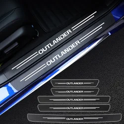 Car Door Threshold Scuff Plate For Mitsubishi Outlander 1 2 3 CUOW CWOW CWO 2003-2023 Carbon Fiber Car Trunk Rear Bumper Sticker